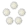 thumbnail image 2 of AMLESO 5pcs Pearl Crystal Flower Buttons Embellishments for Wedding Jewelry Making, 2 of 8