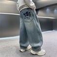thumbnail image 2 of Shadoumai Boys Casual Denim Pants Straight Leg Trousers For Toddlers And Big Kids Autumn Loose Fit Comfortable Jeans With Pockets, 2 of 8