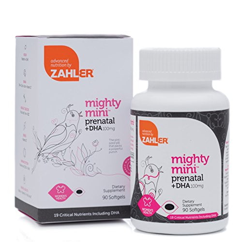 Zahler Mighty Mini Prenatal DHA, One a Day Complete Prenatal Vitamins for Mother and Child, Prenatal with DHA supports brain development in babies, Certified Kosher, 90 Softgels 