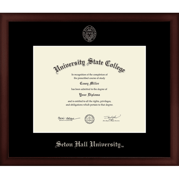 Seton Hall University Diploma Frame, Document Size 11" x 8.5"