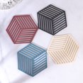 thumbnail image 2 of 4pcs Coasters Placemat Polygon Coasters Heat Insulation Cup Mat Silicone Heat Insulation Pad (Rhombus), 2 of 8