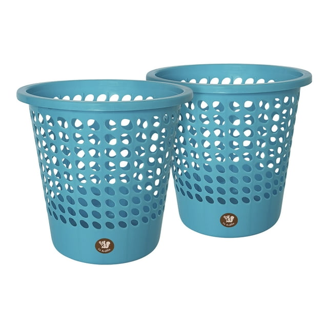 Set De 2 Cestos Papeleros Ovalados D27 X A26.5 (Azul Capri)