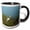 Black/White, variant on 3drose, White Egret Standing in Grass W Water, 11oz Mug