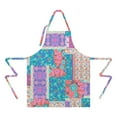 thumbnail image 2 of Bohemian Pioneer Flower Patchwork Apron-Garden Aprons for Women with Pockets-Cotton Linen Waterproof Kitchen Cooking Gardening Aprons Adjustable for Kitchen,Cooking,BBQ and Salon 33x27 Inch, 2 of 7