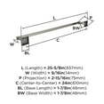 thumbnail image 6 of Amerock Appoint Brushed Nickel 24 inch (610mm) Towel Bar, 6 of 8