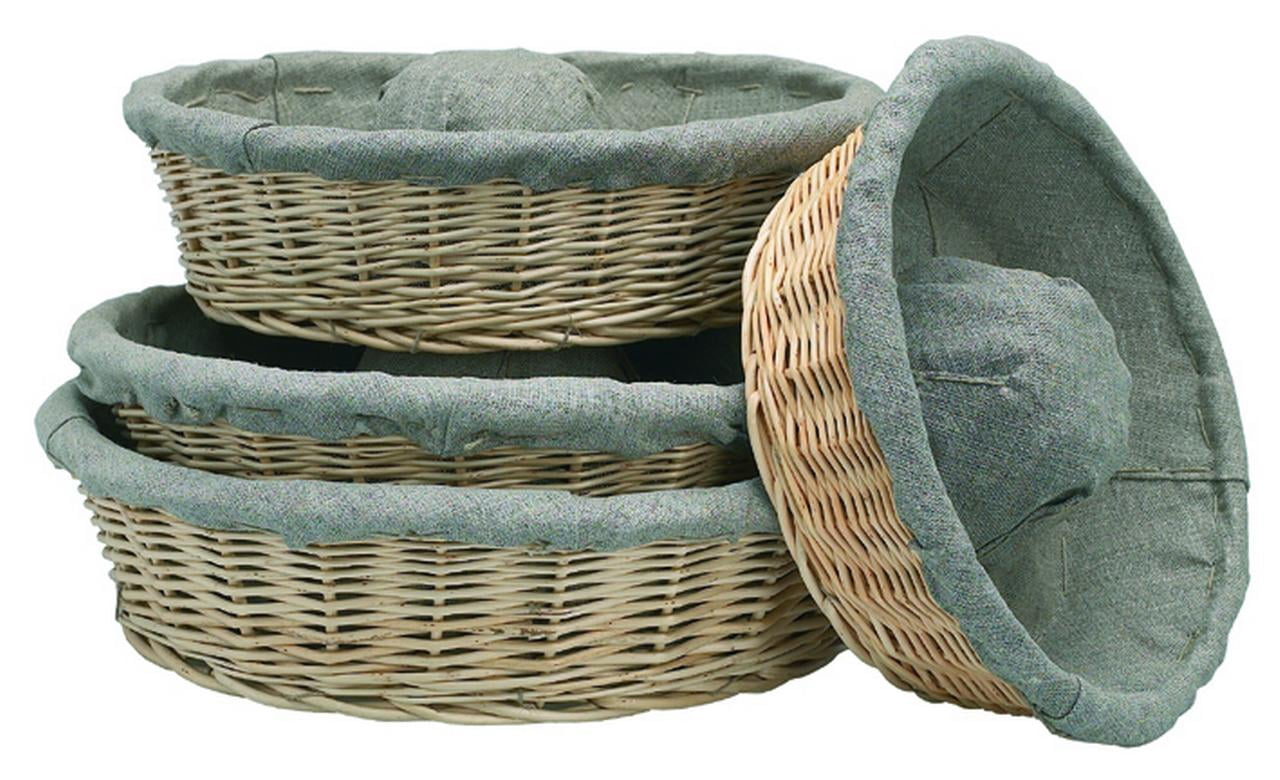 Matfer Bourgeat Banneton Linen-Lined Proofing Wicker Basket, Crown, 12 1/2"