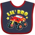 thumbnail image 3 of Inktastic Monster Truck Little Bro Boys Baby Bib, 3 of 4
