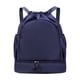 thumbnail image 1 of Mochila deportiva con cordón para exteriores, bolsa de separación de humedad y sequedad con compartimento para zapatos, bolsa de gimnasio para mujeres Azul oscuro, 1 of 8