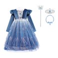 thumbnail image 1 of Disney Frozen 2 Elsa vestidos para niñas Anna Elsa disfraces princesa vestido de malla vestido de baile ropa de carnaval niños Snow Queen Elsa zhangyuxiang unisex, 1 of 2
