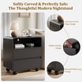 thumbnail image 4 of GIKPAL 2-Drawer Modern Nightstand, 23.6" Wide Curved Wood Bedside Table with Charging Station, End Table for Living Room Bedroom, Black, 4 of 10