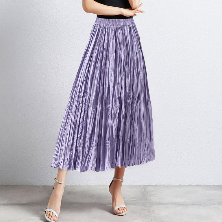 Women's pleated high low skirt sale