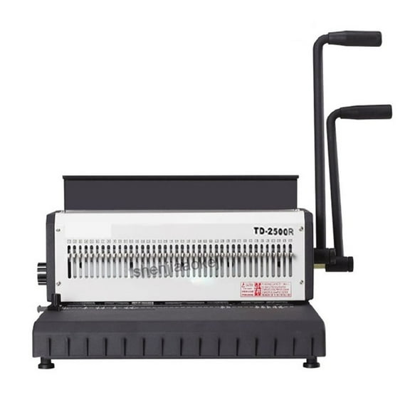 A4 Paper Manual Wire Binding Machine TD-2500R (Round ) Iron Ring Binding Machine Desk Calendar Punch Machine 300 Sheets Binding ,Easy to Operate
