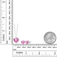 thumbnail image 2 of Gem Stone King 925 Sterling Silver Pink Mystic Topaz and White Diamond Pendant Necklace Earrings Set for Women (4.32 Cttw, Heart Shape 8MM and 6MM, with 18 inch Chain), 2 of 3