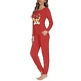 thumbnail image 2 of Suhoaziia Women Pajama Sets Pants HO HO HO Indoor Long-Sleeve Christmas Dog Outfits Snug-Fit Home Life Home Life Sleep Daily Wear Fall/Winter Clothing Leisure Time Size S, 2 of 5