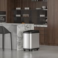 thumbnail image 2 of AUKTOPT 13 Gallon Motion Sensor Trash Can with Wheels, Stainless Steel Automatic Garbage Bin with Sliding Row Up Lid, Touchless Hands-Free Soft-Close, Silver, 2 of 7
