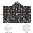 thumbnail image 3 of Wearable Blanket,Multicolor Controllers Games Icons Black Pattern Hooded Wearable Flannel Blanket for Adults & Teens,Winter Poncho Shawl Wrap Cape Cozy Anti-Pill,60"x80", 3 of 5