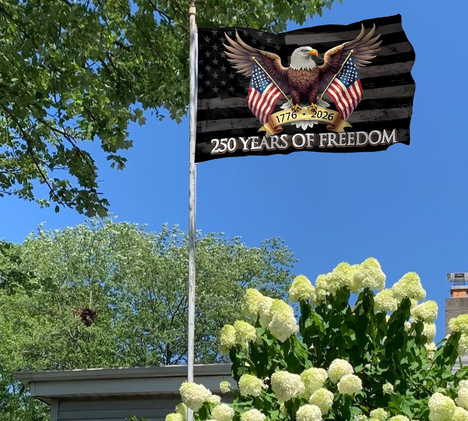 250 Years Of Freedom American Flag 3x5 Outdoor Double Sided Heavy Duty 3 Ply Polyester 1776-2026 USA 250th Birthday Anniversary Flags Fade Resistant Reinforced Brass Grommets
