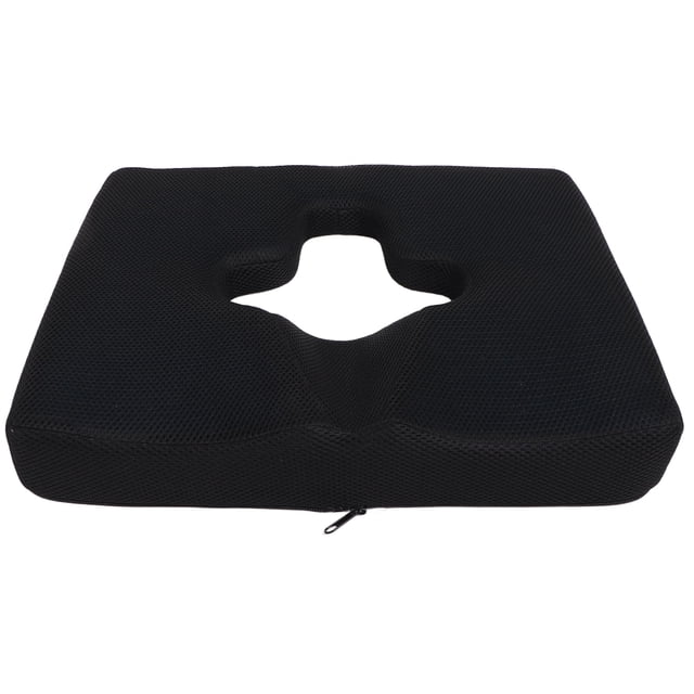 Cojín para prevenir escaras, transpirable y de rebote lento para hemorroides, con funda para personas postradas en cama y paralizadas, color negro.