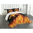 thumbnail image 3 of Ambesonne Dragon Quilted Bedspread Set 3 Pcs, Abstract Fiery Creature, King Size, Orange Black, 3 of 5