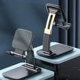 thumbnail image 4 of Injueey Soporte ajustable para teléfono, soporte plegable para teléfono de escritorio, soporte portátil de plástico para teléfono móvil, soporte Teléfono y Comunicación Negro, 4 of 6