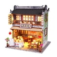 thumbnail image 1 of 1/24 Dollhouse Kits Miniature Wooden Teahouse W/ Furniture & LED Lights For Gift, 1 of 8