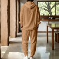 thumbnail image 5 of Mens 2 Piece Sets Hooded Henley Shirt Lightweight Long Sleeve Loose Pants Summer Beach Vacation Outfits, 5 of 5