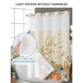 thumbnail image 4 of No Hook Cloth Fabric Shower Curtain with Snap in Liner, Pumpkins Thanksgiving Waterproof Shower Curtains Set with See Through Top Window, Beige Country Vintage Leaf Farmhouse Bath Curtains 54"x78", 4 of 6