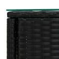 thumbnail image 3 of vidaXL Side Table Black 53x37x48 cm Poly Rattan and Tempered Glass Indoor / Outdoor, 3 of 5