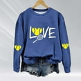 thumbnail image 4 of Baberdicy Sweatshirt for Women, Women's Love Tennis Casual Hoodie Long Sleeve Sweatshirts Soft Printed Shirts Women's Winter Sweatshirt Tops Pullover Sweaters for Women Blue, 4 of 6