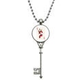 thumbnail image 1 of Playing Cards Heart K Pattern Pendant Vintage Necklace Silver Key Jewelry, 1 of 3