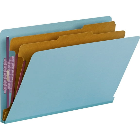 Smead, SMD29781, End Tab Pressboard Classification Folders, 10 / Box, Blue