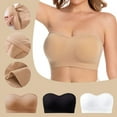 thumbnail image 4 of Npasoilc Plus Size Strapless Bra for Women Wirefree Padded Seamless Non Slip Bandeau Tube Top Comfortable Daily Underwear, 4 of 4