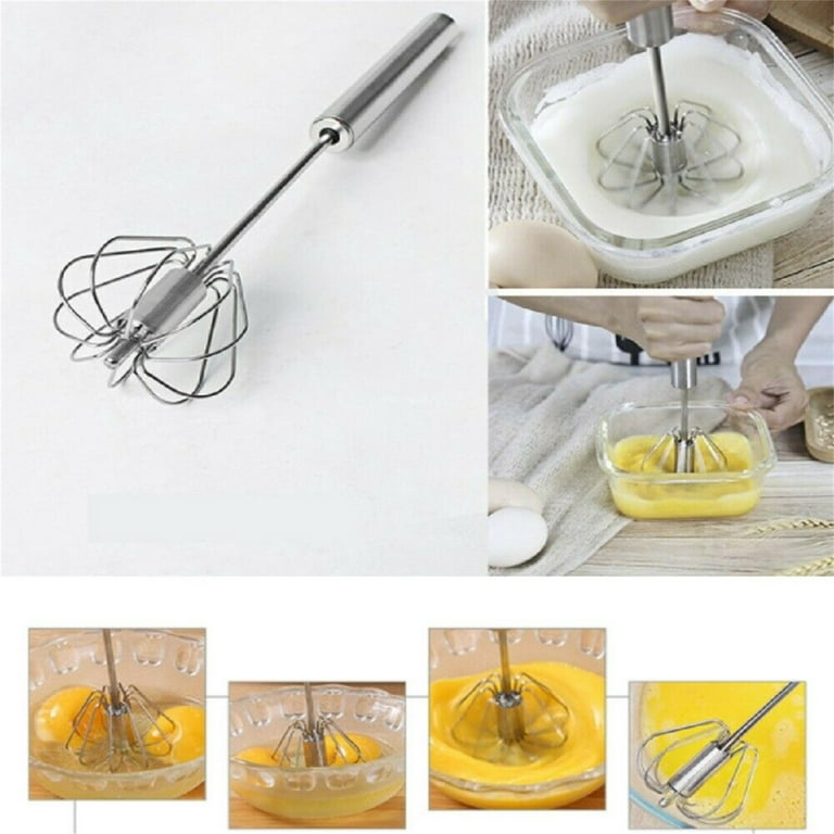 Semi-Automatic Egg Beater Manual Hand Mixer Self Turning Egg