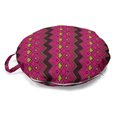 thumbnail image 1 of Abstract Art Round Floor Cushion with Handle, Geometric Ikat Folklore Pattern Tribal Lines in Aztec Style Ethnic Design, Decorative Pillow for Living Room & Dorms, 18" Round, Multicolor, by Ambesonne, 1 of 4