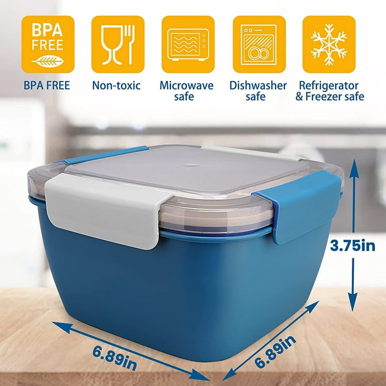  Ylebs 4 Pack Bento Lunch Box Reusable 4 Compartment Lunch  Containers for Adults,BPA Free Plastic Divided Food Meal Prep Containers,Work  and Travel: Home & Kitchen