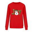 thumbnail image 6 of asdoklhq Tops for Women Christmas Women's Round Neck Hoodless Christmas Printed Casual Loose Sweatshirt Red M, 6 of 6