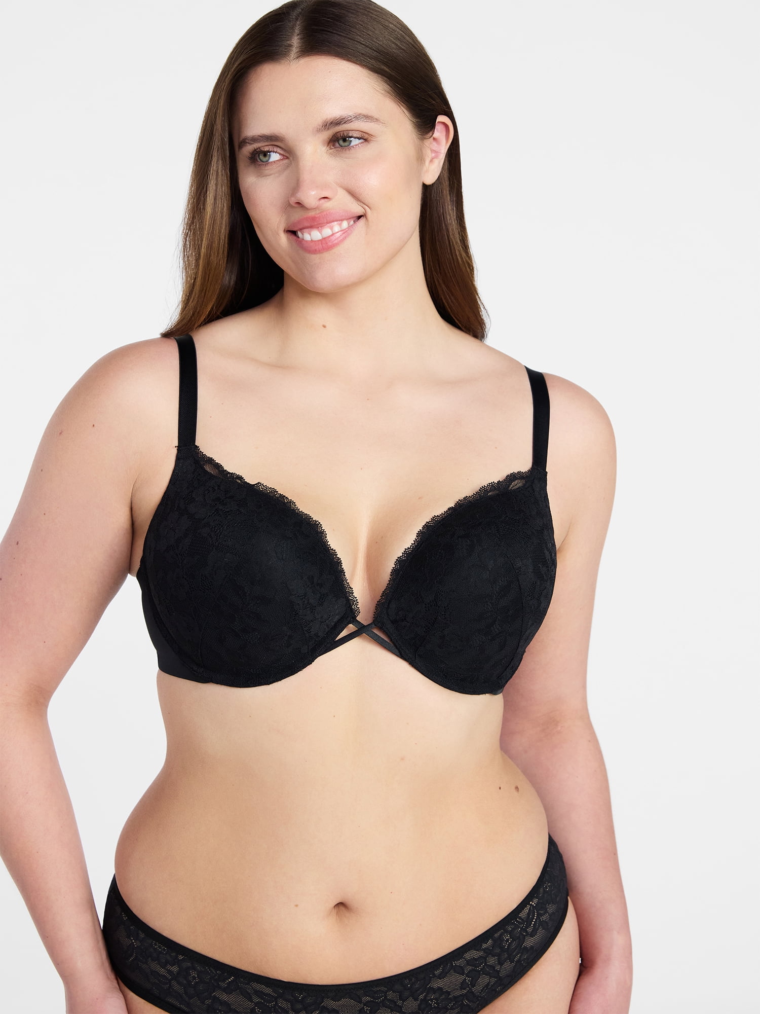 Joyspun Women's Add 2 Sizes Lace Push-Up Bra, Sizes 32A-38C