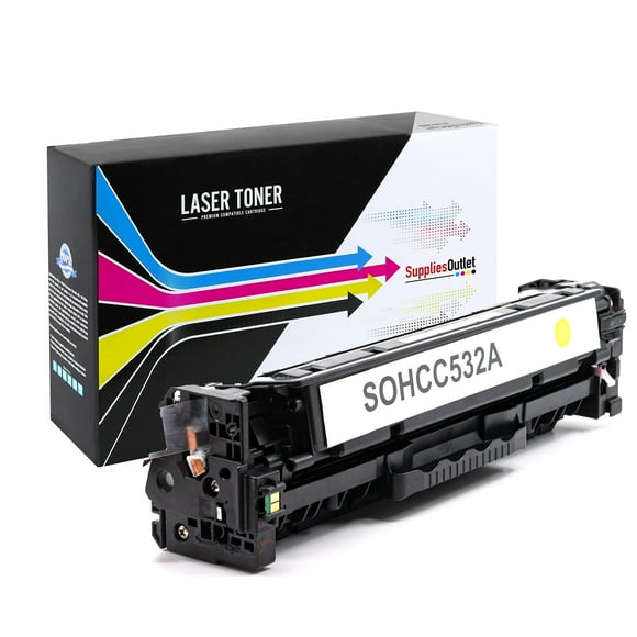 SuppliesOutlet Cartouche de Toner Compatible de Remplacement pour HP 304A / CC532A (Jaune, 1 Pack)