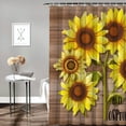 thumbnail image 2 of Creowell Sunflowers Pretty Shower Curtain Bathroom Decor 100% Polyester Washable Shower Curtain with Hooks 69x72, 2 of 7