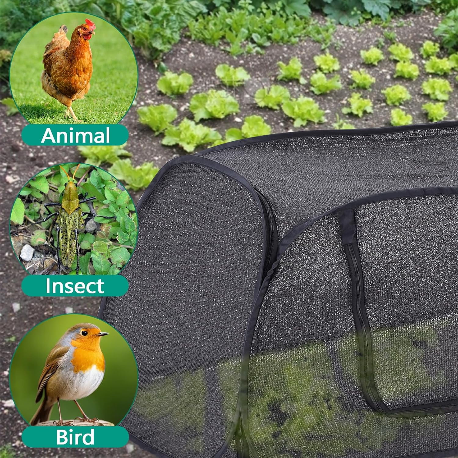 Garden Cover for Raised Flower Beds, Garden Covers with Roll-up Zipper Door, Plant Covers for Raised Garden Bed, Freeze Protection Greenhouse Cover for Protecting Seedlings Fruits Vegetable Rows