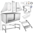 thumbnail image 6 of BESRTWE Professional 50'' Dog Bathtub for large Dog Grooming Tub Pet Bathing Tub Stainless Steel Dog Wash Station for Home Commercial Dogs, Cats, 6 of 10