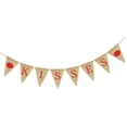 thumbnail image 4 of Banderín de arpillera Yuyangstore Besos Con Labio Arpillera Vintage Triángulo Bandera Yute Garland Decoración Del Partido, 4 of 5