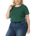 thumbnail image 4 of Agnes Orinda Women's Plus Size Knit Shirts Short Sleeve Round Neck Casual Top, 4 of 5