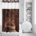 thumbnail image 2 of No Hook Shower Curtain, Coffee Beans Shower Curtains for Bathroom with See Through Top Window, Dark Brown Falling Cafe Bean Sacks Modern Waterproof & Washable Bath Curtain Stand Up Stall 36"x72", 2 of 9