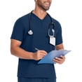 thumbnail image 5 of Men's Nursing Scrubs Quarter Zip Up V-Neck Scrub Tops with Chest Pocket Soft Stretch Medical Uniform Pullovers, 5 of 6