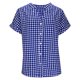 thumbnail image 3 of Camisas de Manga Larga para Mujeres Cuello en V de Ajuste Suelto Botón de Manga Corta Lino Túnica Blusa Cuadrado, 3 of 8