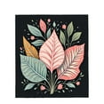 thumbnail image 4 of Stylish Flannel Blanket with Intricate Leaf Patterns in Pink Orange and Teal - Soft Warm Perfect for Sofa Travel and Bed, 4 of 7