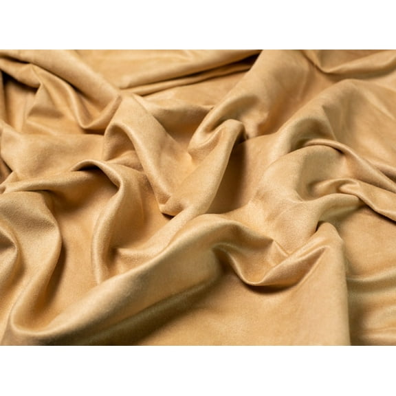 Minerva Water Repellant Faux Suede Fabric Camel - per yard