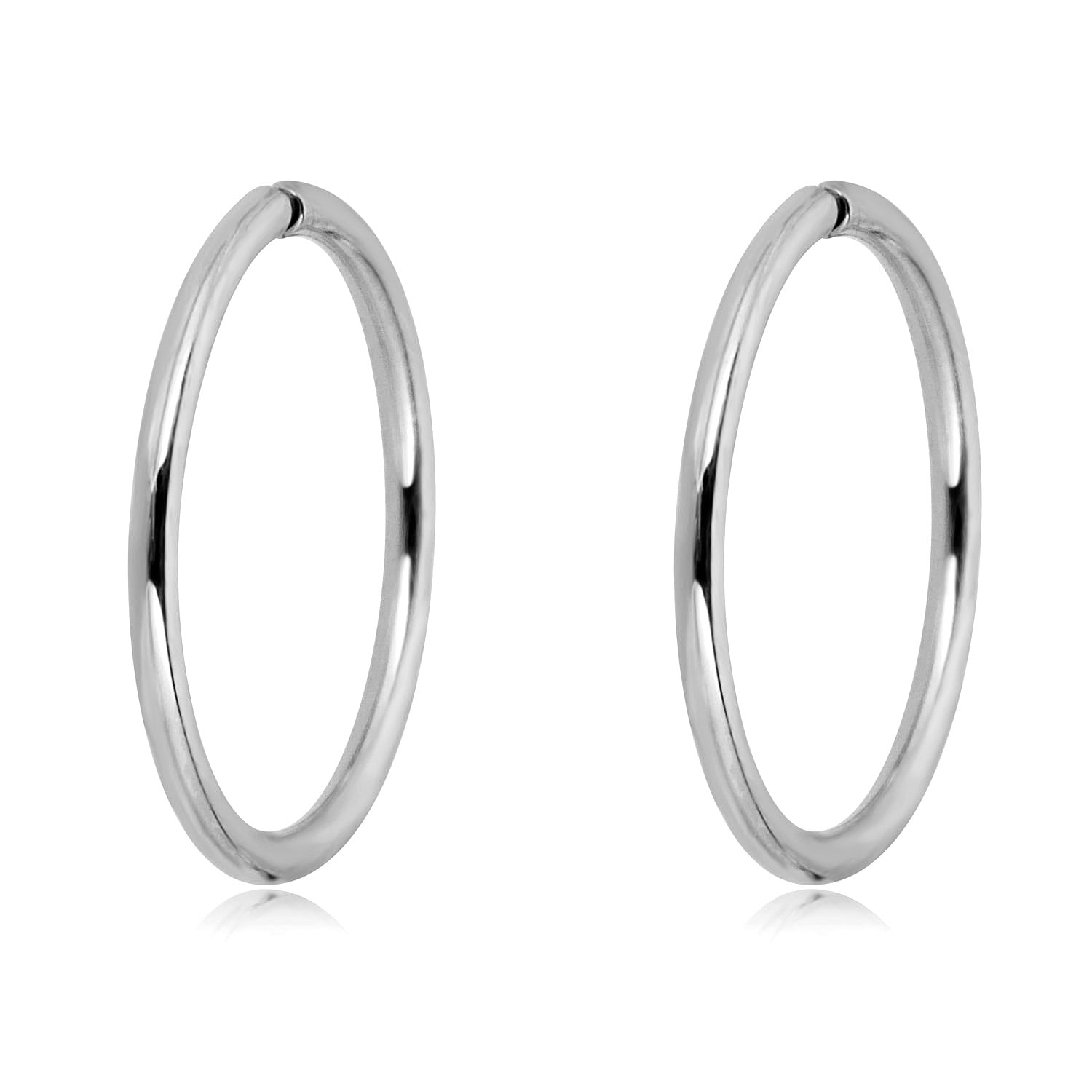AVORA 10K White Gold 10mm Endless Continuous No-Gap Polished Hoop ...