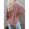 thumbnail image 2 of Womens Corduroy Button Down Casual Long Sleeve Shirt Jacket Oversized Blouses Tops, 2 of 9